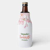 Aangepaste vrijgezellenfeest witte en roze kersenb flesjeskoeler (Fles Voorkant)