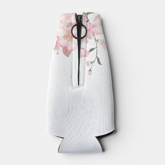 Aangepaste vrijgezellenfeest witte en roze kersenb flesjeskoeler (Achterkant)