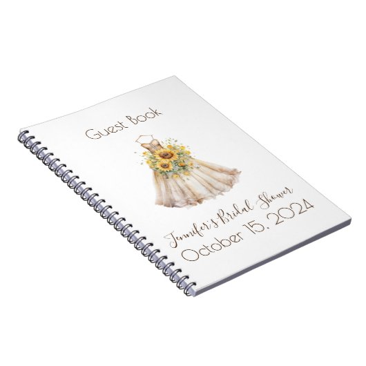Aangepaste Vrijgezellenfeest Zonnebloem Jurk Gaste Notitieboek (Rechterzijde)
