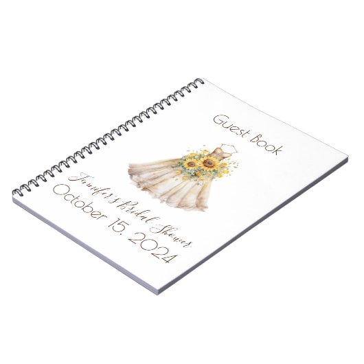 Aangepaste Vrijgezellenfeest Zonnebloem Jurk Gaste Notitieboek (Linkerzijde)