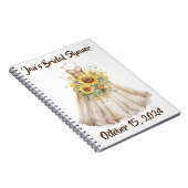 Aangepaste Vrijgezellenfeest Zonnebloem Jurk Gaste Notitieboek (Rechterzijde)