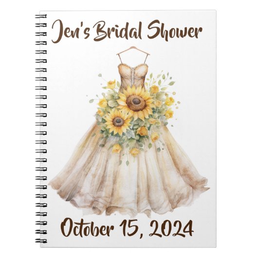 Aangepaste Vrijgezellenfeest Zonnebloem Jurk Gaste Notitieboek (Voorkant)