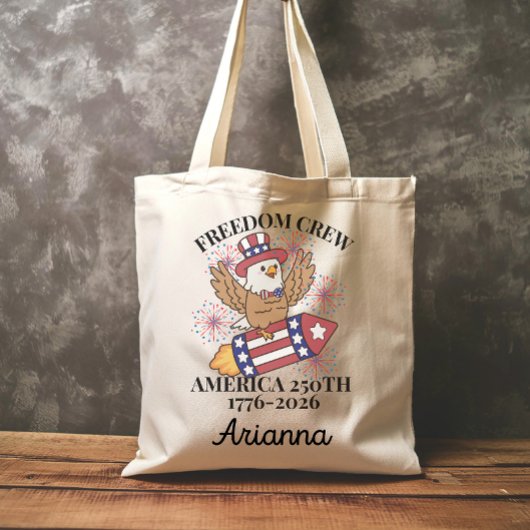Aangepaste vrijheid bemanning 250ste verjaardag 4 tote bag