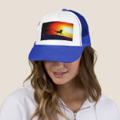 Aangepaste vrijheid wit en koninklijk blauw elegan trucker pet (In situ)