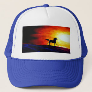 Aangepaste vrijheid wit en koninklijk blauw elegan trucker pet
