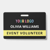 Aangepaste Vrijwilliger Evenement Zwart Badge Naam (Achterkant)