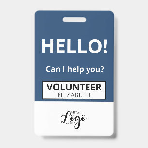 Aangepaste vrijwilliger - Fotopas- Naam ID Badge