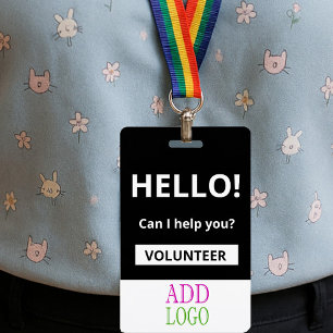 Aangepaste vrijwilliger - Fotopasnaam ID-badge Badge