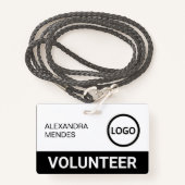 Aangepaste Vrijwilligersbadge Lanyard Event Team L Badge (Voorkant met draagriem)