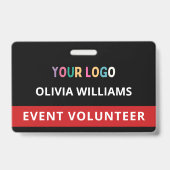 Aangepaste vrijwilligersbadgeclip evenement naamla badge (Achterkant)