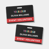 Aangepaste vrijwilligersbadgeclip evenement naamla badge (Voor- en achterkant)