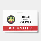 Aangepaste vrijwilligersbadgeclip evenement naamlo badge (Voorzijde)