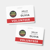 Aangepaste vrijwilligersbadgeclip evenement naamlo badge (Voor- en achterkant)