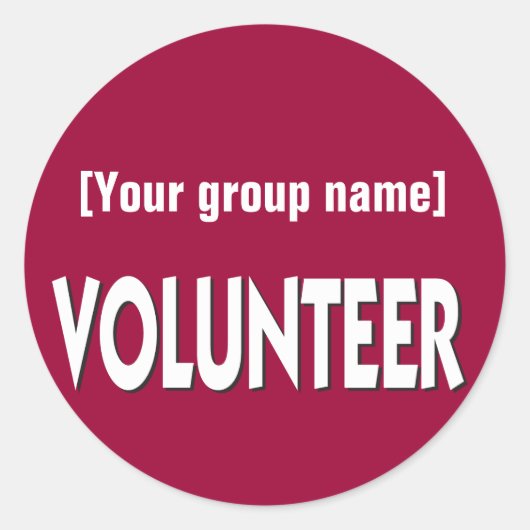 Aangepaste vrijwilligerskaart ronde sticker (Voorkant)