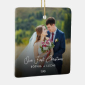 Aangepaste vrolijk en getrouwd foto keramiek Ornam Keramisch Ornament (Rechts)