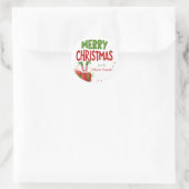Aangepaste vrolijk kerstfeest envelop sticker zege (Tas)