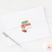 Aangepaste vrolijk kerstfeest envelop sticker zege (Envelop)