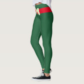 Aangepaste vrolijk kerstfeest rode ivoor lint jage leggings (Links)