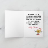 Aangepaste vrolijk kerstfeest stoute kat voor vrie feestdagen kaart (Binnen)