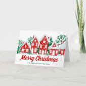 Aangepaste vrolijk kerstfeest vastgoedbedrijf huiz feestdagen kaart (Voorkant)