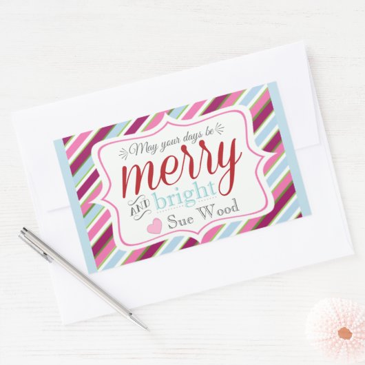 Aangepaste vrolijke en heldere kerstcadeau Sticker (Envelop)