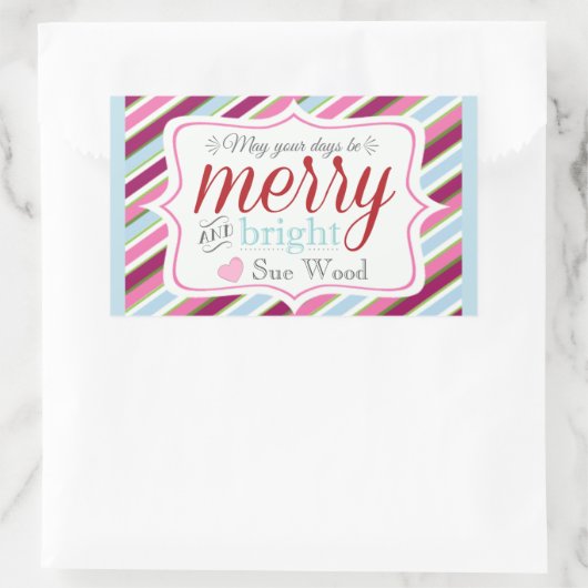 Aangepaste vrolijke en heldere kerstcadeau Sticker (Tas)