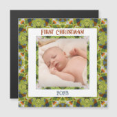 Aangepaste vrolijke feestelijke kerst foto magneet (Voorkant / Achterkant)