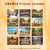 Aangepaste vrolijke grappige Gnome Vrienden Kunst Kalender