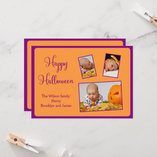 Aangepaste vrolijke Halloween-kaarten foto toevoeg Kaart (Voorkant / Achterkant in situ)