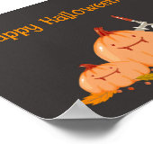 Aangepaste vrolijke Halloween pompoenen & bier Poster (Hoek)