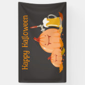 Aangepaste vrolijke Halloween pompoenen en bier ba Spandoek (Verticaal)