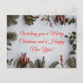 Aangepaste vrolijke kerst en een gelukkig nieuwjaa feestdagenkaart (Voorkant)