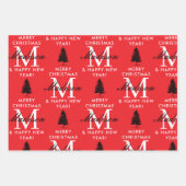 Aangepaste vrolijke kerst & gelukkig nieuwjaar mon inpakpapier vel (Voorkant 2)