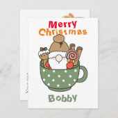 Aangepaste vrolijke kerst grappige Kerstman in een Notitiekaartje (Voorkant / Achterkant)