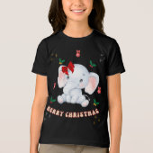 Aangepaste vrolijke kerst met Baby olifanten Tri-Blend Shirt (Voorkant)