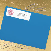 Aangepaste vrolijke kerst met familienaam etiket