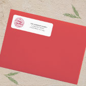 Aangepaste vrolijke kerst met familienaam etiket