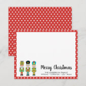 Aangepaste vrolijke kerst Notenkraker Rode Sterren Notitiekaartje (Voorkant / Achterkant)