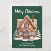 Aangepaste vrolijke kerst onroerend goed bedrijf feestdagenkaart (Voorkant)
