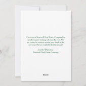 Aangepaste vrolijke kerst onroerend goed bedrijf feestdagenkaart (Achterkant)