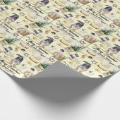 Aangepaste vrolijke kerst waterverf kabouter cadeaupapier (Hoek)