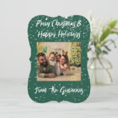 AANGEPASTE VROLIJKE KERST WENSKAART SAVE THE DATE (Staand voorkant)