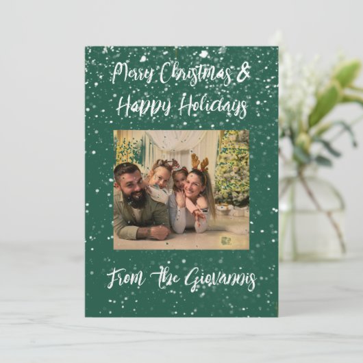 AANGEPASTE VROLIJKE KERST WENSKAART SAVE THE DATE (Staand voorkant)