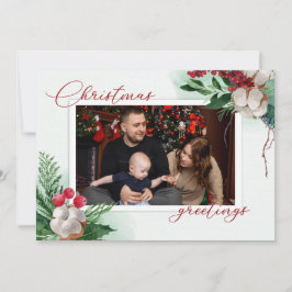 Aangepaste vrolijke kerstboom modern foto vakantie feestdagenkaart