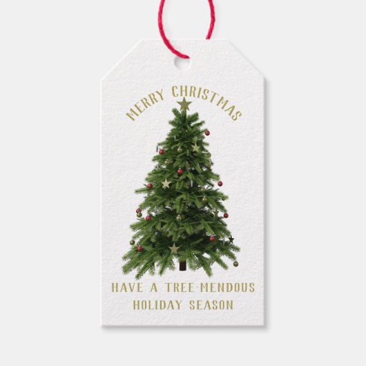 Aangepaste vrolijke kerstboom vakantie cadeaulabel (Voorkant)