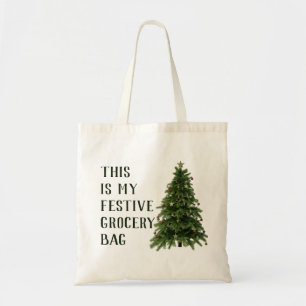 Aangepaste vrolijke kerstboom vakantie tote bag