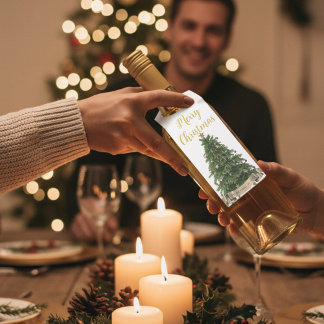 Aangepaste vrolijke kerstboom van onze familie flessenhanger