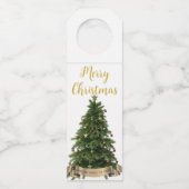 Aangepaste vrolijke kerstboom van onze familie flessenhanger