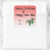 Aangepaste Vrolijke Kerstmis en Gelukkig Nieuwjaar Vierkante Sticker (Tas)