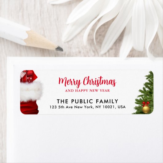 Aangepaste Vrolijke Kerstmis Gelukkig Nieuwjaar Te Etiket (Insitu)